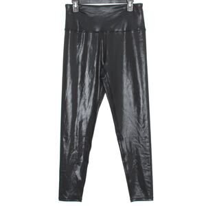 Wildfox Leggings Dylan Glossy High Rise Edgy Punk Biker Chic Glam Rock Black XL